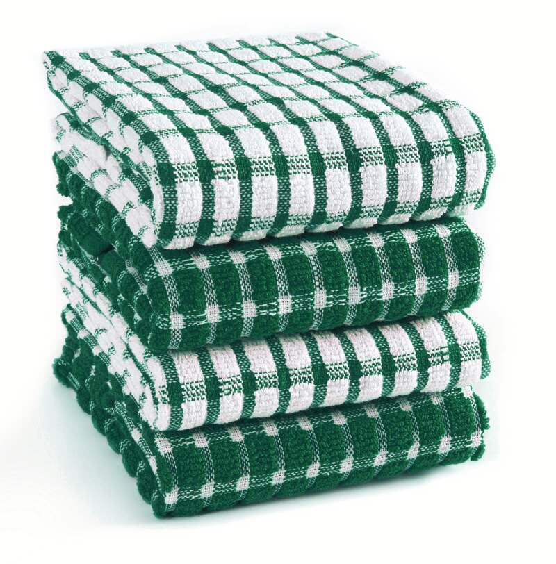 Furnofy Cotton 340 GSM Hand Towel Set Green (Pack Of 4)