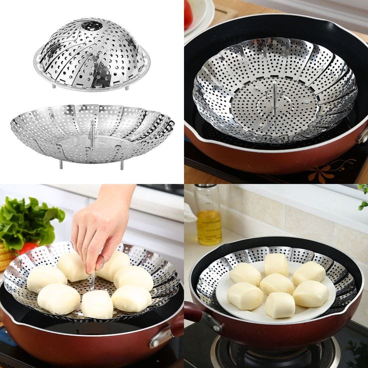 Vegetable Steamer Basket | vegetable steamer basket stainless steel- Veggie Steamer Basket | Folding Expandable Steamers - Veg Steamerbasket