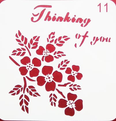 Imported Stencils- 5"*5"- Thinking of You Floral