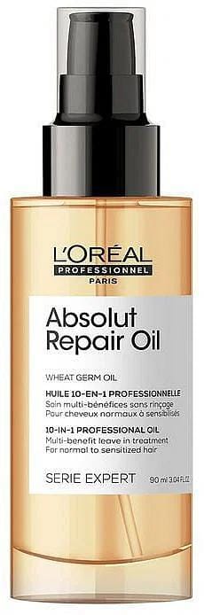 L'Oreal Professionnel Absolut Repair Oil 10-In-1 Multi-benefit Leave In Hair Serum, Serie Expert - 90 ml