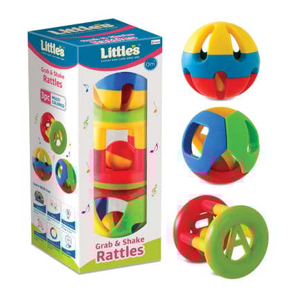 Grab & Shake Rattles | Educational & Developmental Toys for Kids | Rattles for Baby | Baby Toys | 3 Piece Multi-Color Toddler Activity...