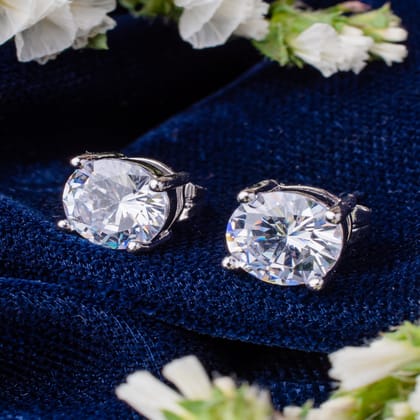 vivinia BY VIDHI MEHRA Zia Silver Plated Womens Zircon Pair of Earrings (Freesize) - VE528