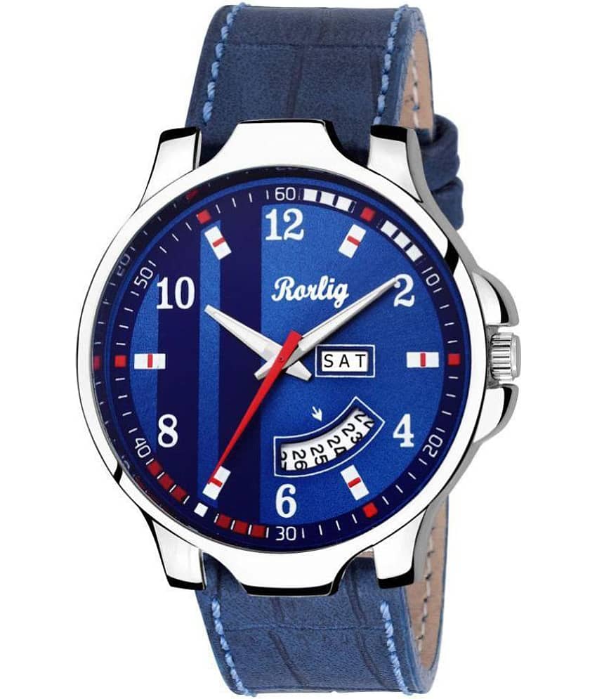 Rorlig - Blue Leather Analog Men's Watch