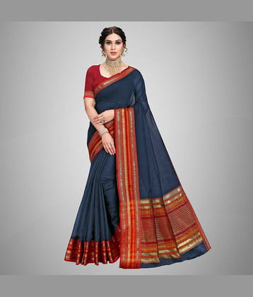 StyleDeal Cotton Silk Embellished Saree With Unstitched Blouse Piece ( LightGreen )