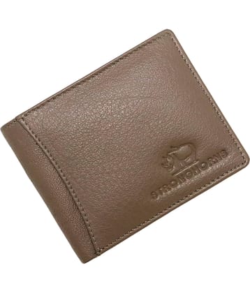 STRONG HORNS 100% Leather Engraved Men's Regular Wallet With 9 Slots For Card ( Gray , Pack of 1 )