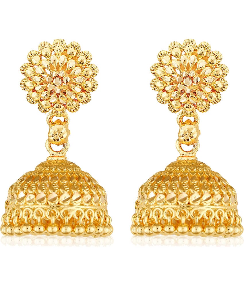 Vighnaharta Filigree work Gold Plated alloy Hoop Earring Jhumki Earring for Women and Girls  [VFJ1559ERG]