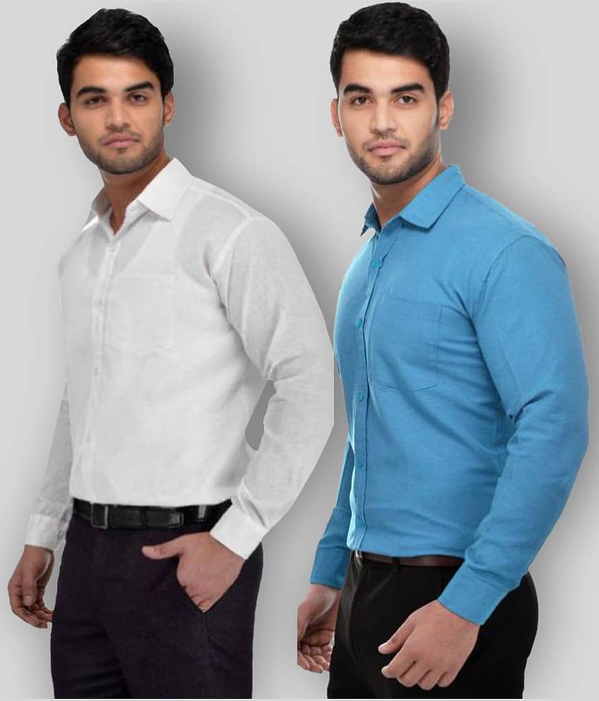 DESHBANDHU DBK - Multicolor Cotton Regular Fit Men's Formal Shirt (Pack of 2)