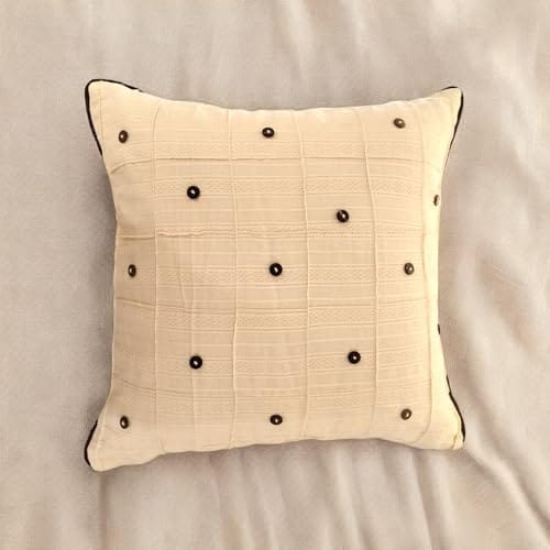 Preetier Velvet Cotton Slub Cushion Cover, Stain-Resistant, Cosy Decor for Living Room, Bedroom, Dining Room, Office, Outdoor (Autumn Glow, 16x16)