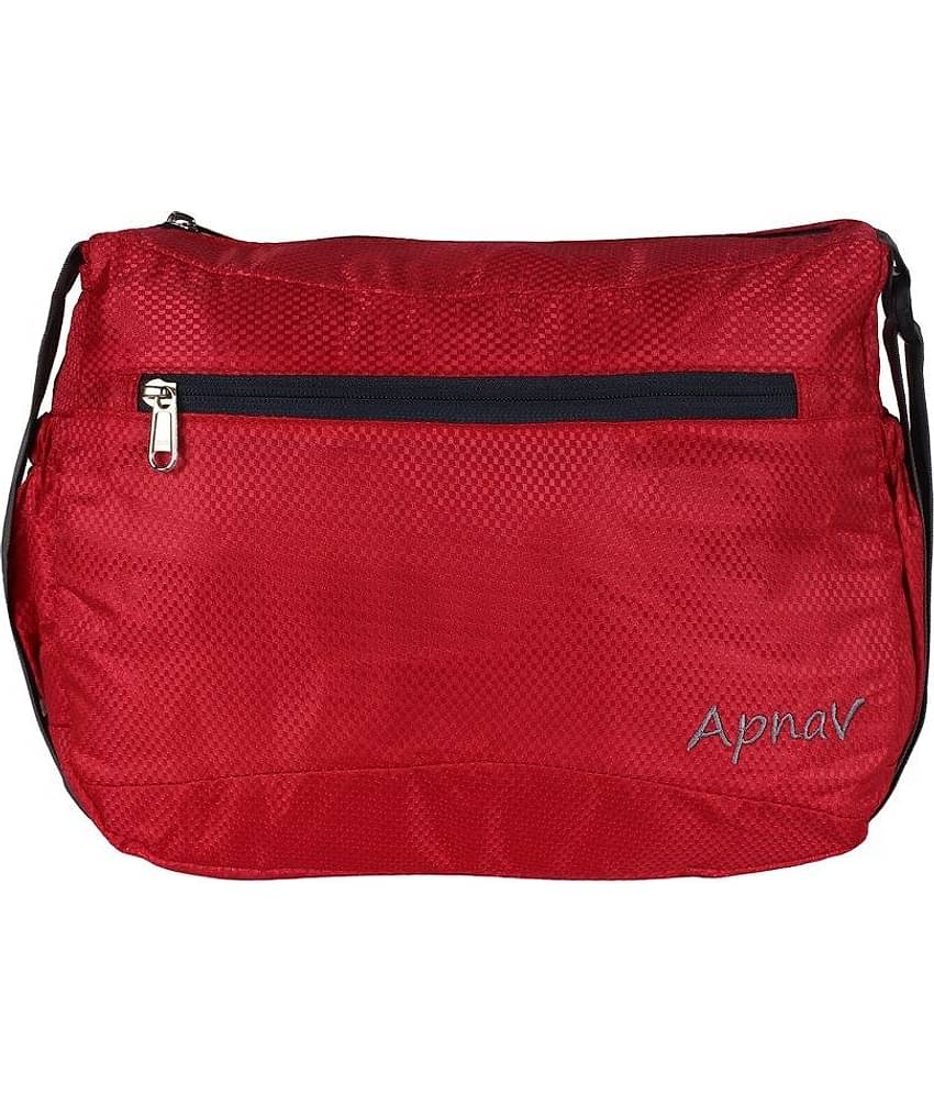 Apnav Red Polyester Casual Messenger Bag