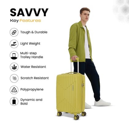 Yellow 55 cm Cabin Suitcase - Lightweight & Durable