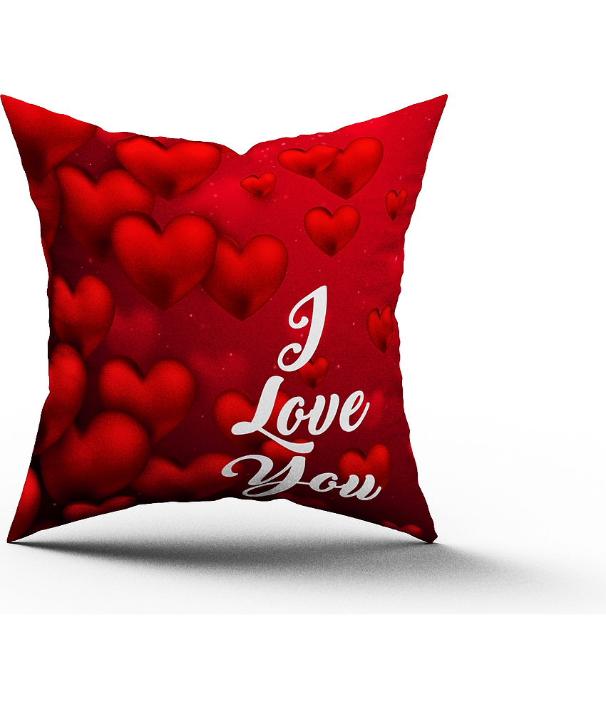 Ros - Red Polyester Gifting Printed Cushion
