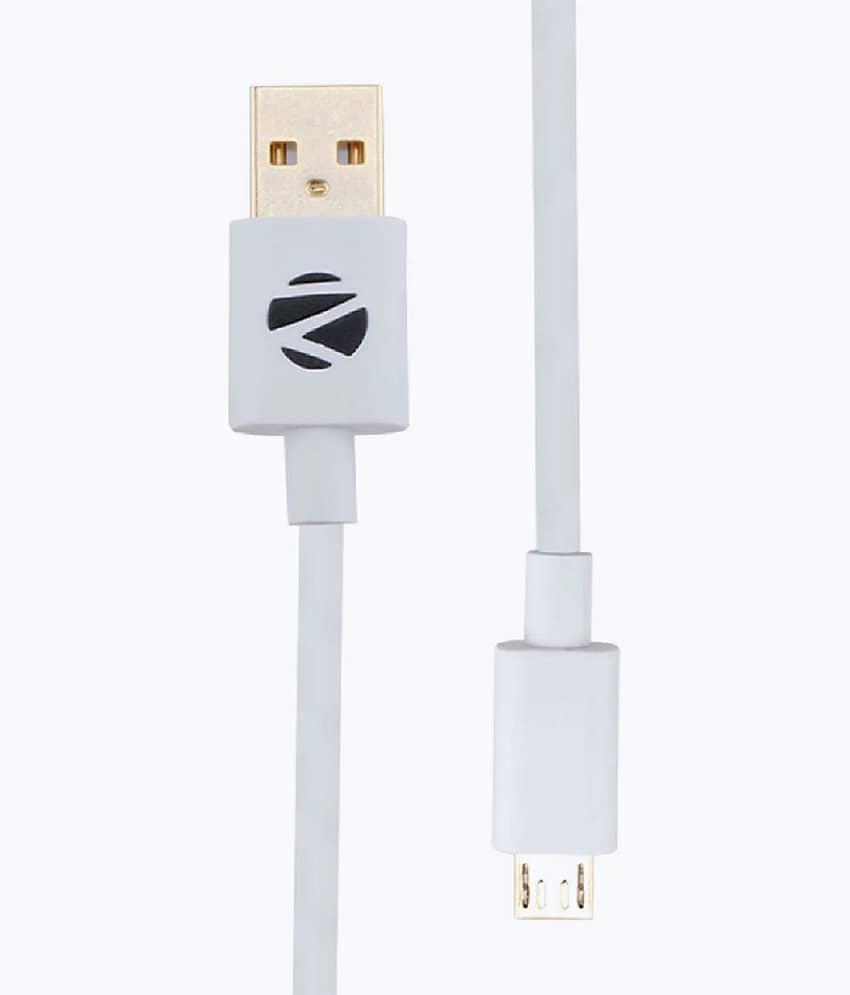 Zebronics White 2.4 A Micro USB Cable 1 Meter