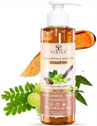 RKG SIRIUS SIRIUS KHADI RITHA SHIKAKAI AMLA SHAMPOO | ANTI HAIR FALL | ANTI DANDRUFF  (210 ML)