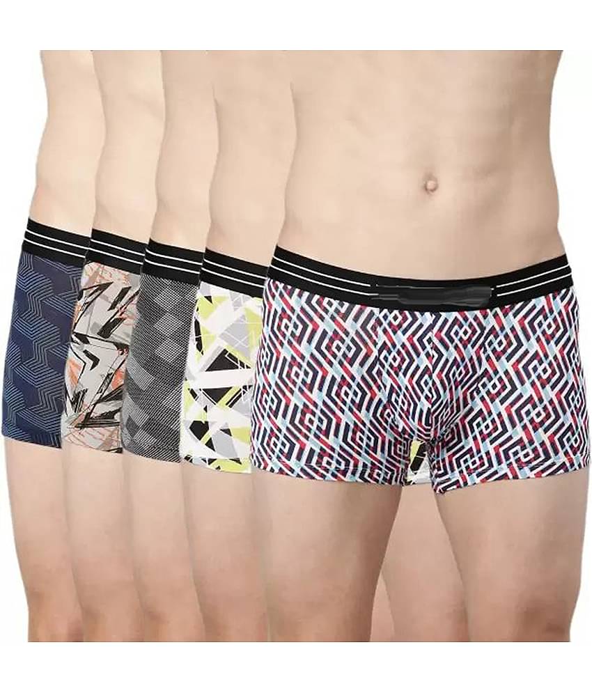 Cavenders Pack of 5 Nylon Trunks For Men's ( Multicolor )
