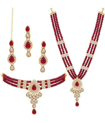 Sukkhi - Maroon Alloy Necklace Set ( Pack of 1 )