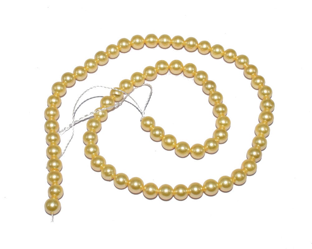 Natural Freshwater Round Pearl Oysters Loose Beads for  Craft & Jewelry Making.  FWP-017-Per String Of Approx 66 Pcs / 6 MM