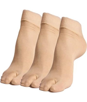 Ultimate Beige Cotton Casual Ankle Length Socks For Women - Pack Of 3
