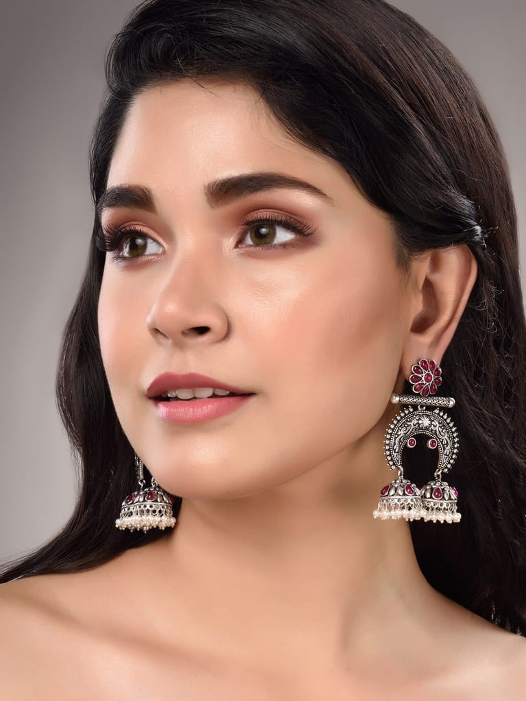 Silver Plated Contemporary Chandbalis Earrings - Earrings | Buy online on ZillyBuy