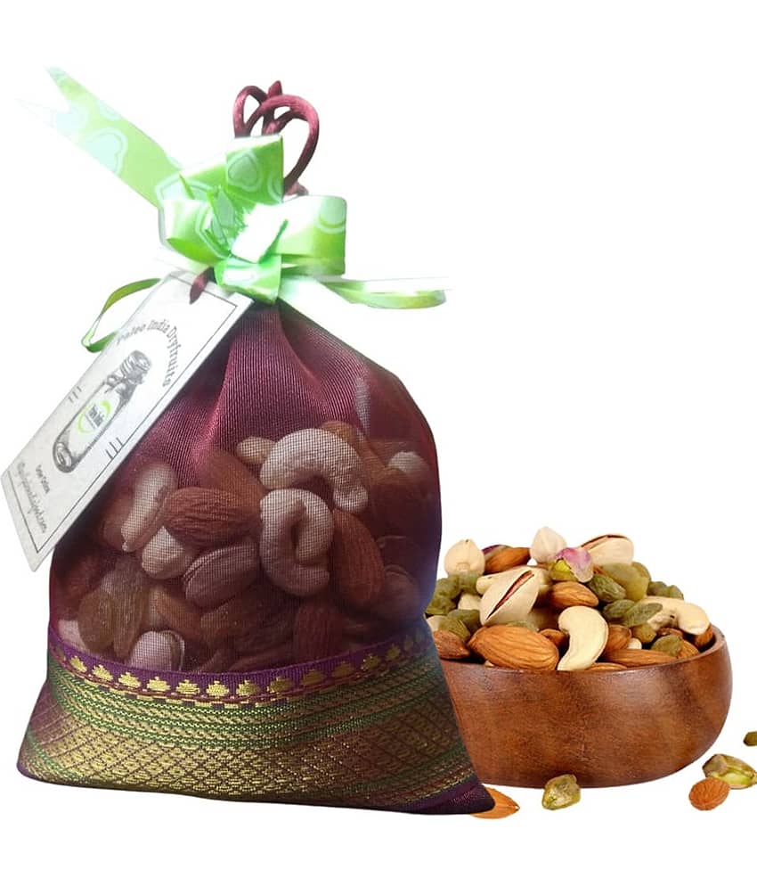 Paleo India 400g Gifts Potli Mix Dry Fruits Gifts Pack| Mixed Dry Fruits| Dry Fruits Mixed| Dry Fruits  Mix