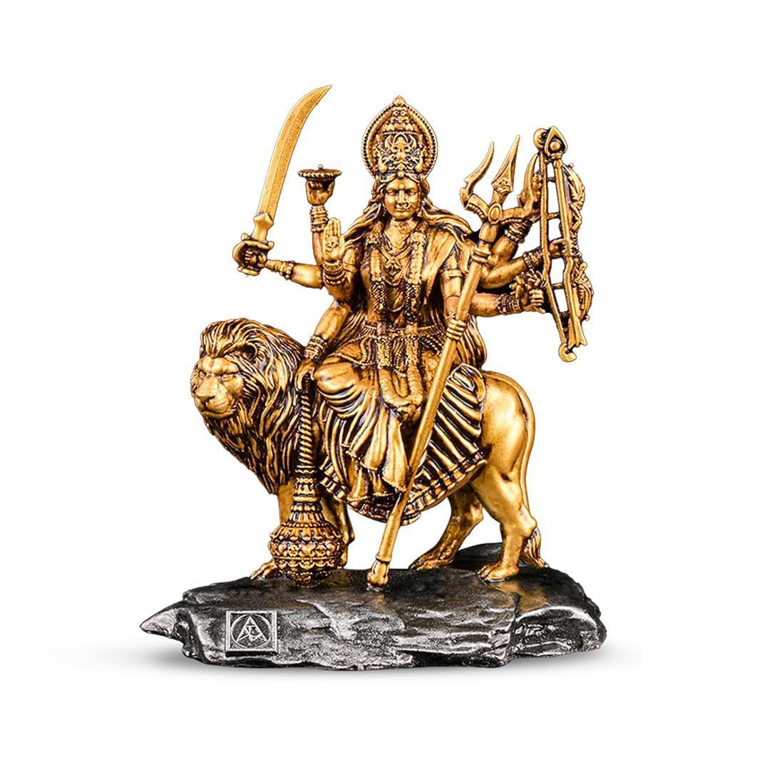 Artarium Shri Durga MATA | Shri Ambe Maa | Shri Vaishno Devi | Sherawali MATA Idol for Car Dashboard Home Decor Pack of 1