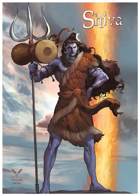 Vimanika Comics Lord Shiva Printed Poster Pack of 1 Pcs