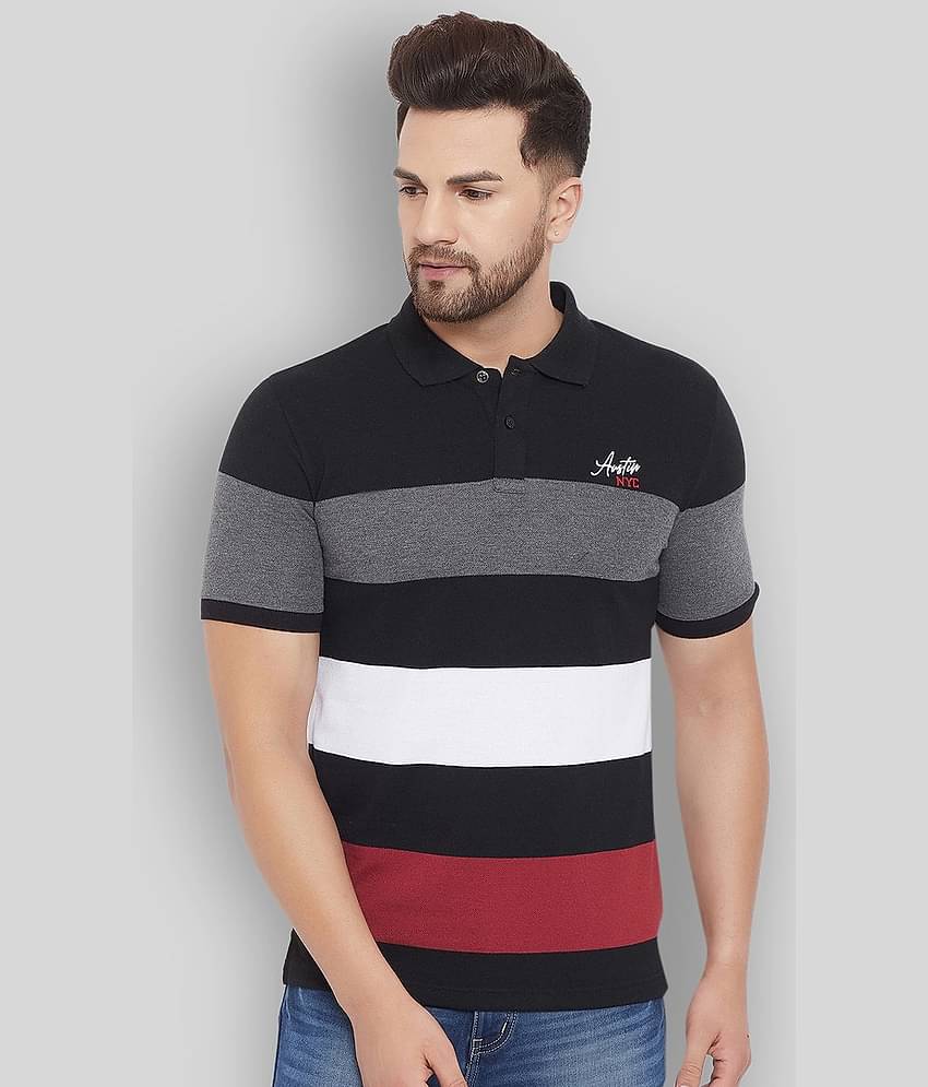 AUSTIN WOOD - Multicolor Cotton Blend Regular Fit Men's Polo T Shirt ( Pack of 1 )