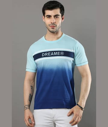 Cool Colors Pack of 1 Cotton Regular Fit Men's T-Shirt ( Aqua Blue )
