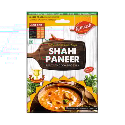 Nimkish Shahi Paneer, Pack of 1, Ready to Cook Masala, 20g Each, Complete Premix, Chef's Special Makhani Paneer Gravy