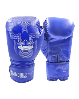 Invincible Skull Boxing Gloves-Blue / S/M