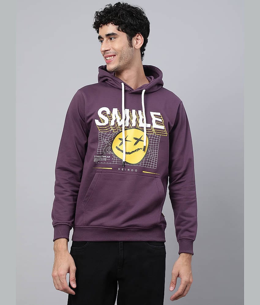 Veirdo - Purple Fleece Regular Fit Men's Sweatshirt ( Pack of 1 )
