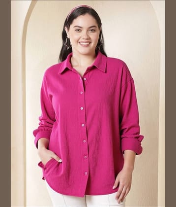 PLUS PARADISE Women Solid Poly Crepe Shirt ( Pink )