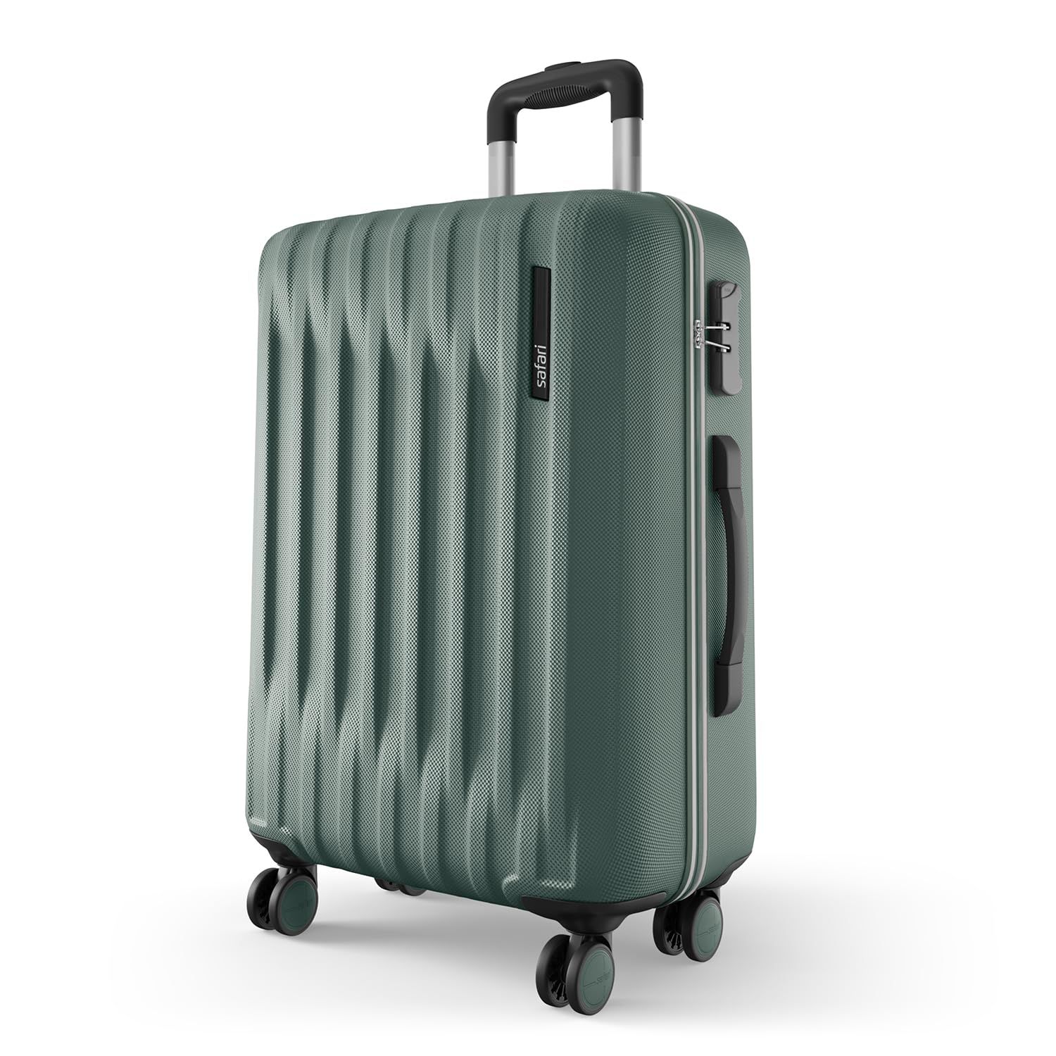 Safari Large Ray Neo 8 Wheels 77cm Size Check-in Trolley Bag, Hard Case Polycarbonate 360 Degree Wheeling Luggage for Men & Women, Travel Bag, Suitcase for Travel, Trolley Bags for Travel, Sage Green Safari Large Ray Neo 8 Wheels 77cm Size Check-in Troll