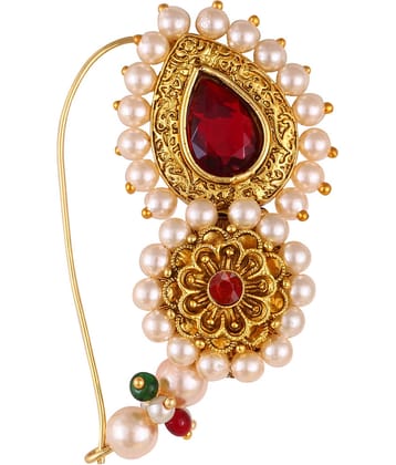 VIVASTRI Cubic Zirconia Gold-plated Plated Alloy Nathiya