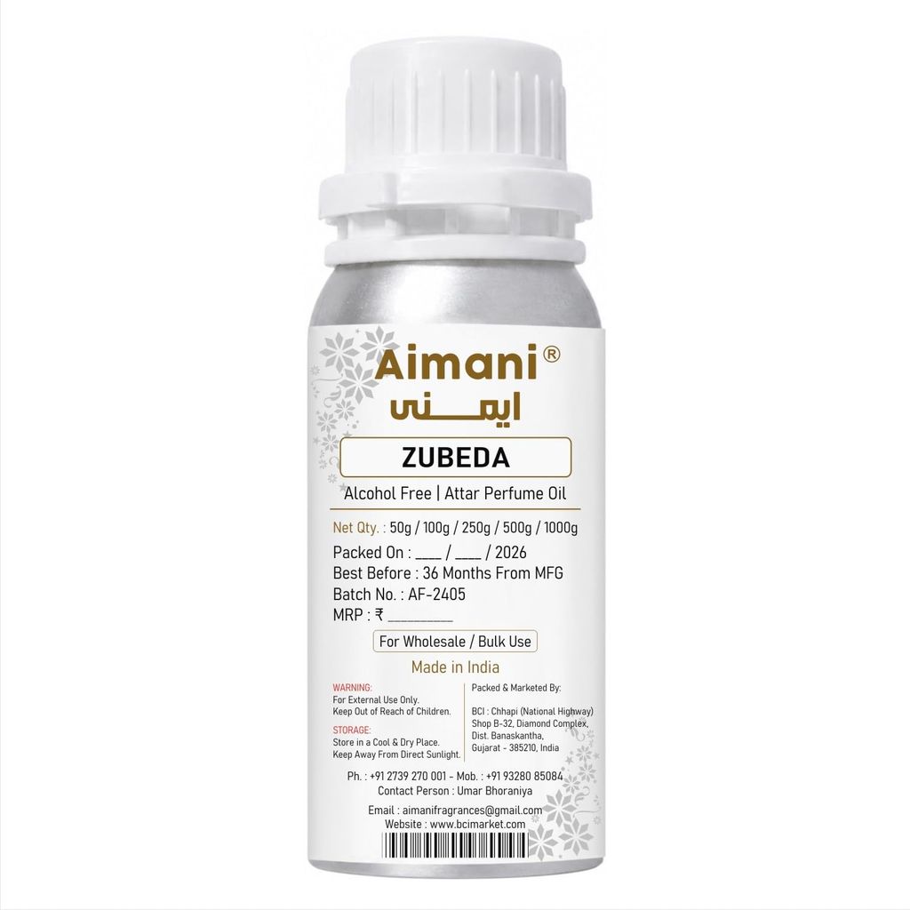 Aimani Zubeda Perfume Attar Oil 25ml | Long Lasting Alcohol-Free Fragrance | Premium Unisex Attar for Men & Women