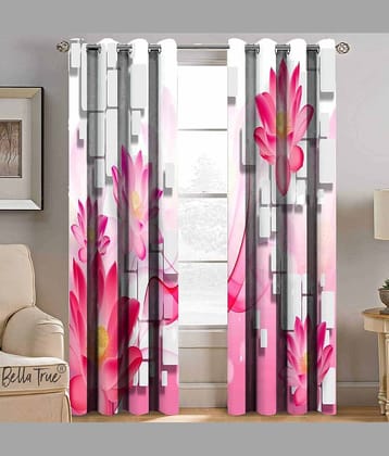 BELLA TRUE  Set of 2 Window SemiTransparent Eyelet Polyester Multi Color Curtains ( 152 x 113 cm )