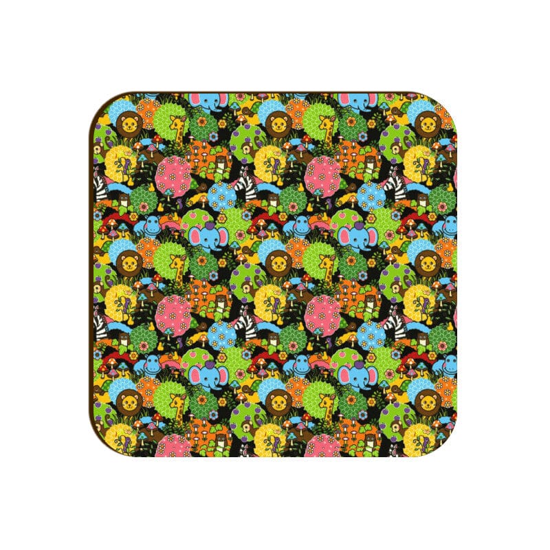 Retro Jungle Party Square Coaster