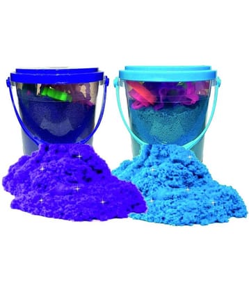 Rabbit 1Kg Magic Flow Sand Buckets Pack of 2 For Kids.(Blue-Purple)
