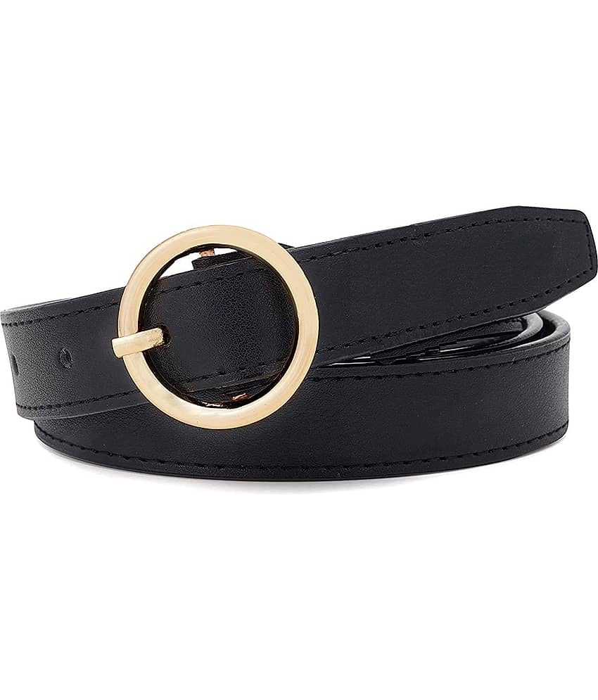 Zacharias Black Faux Leather Casual Belt
