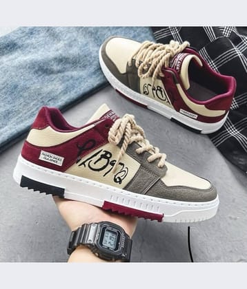 TR TR SNEAKERS CASUAL WALKING CHUNKY SHOES Red Men's Sneakers