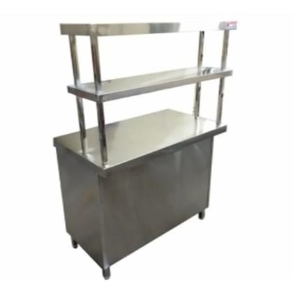 Stainless Steel Tea Counter with Over Head Shelf