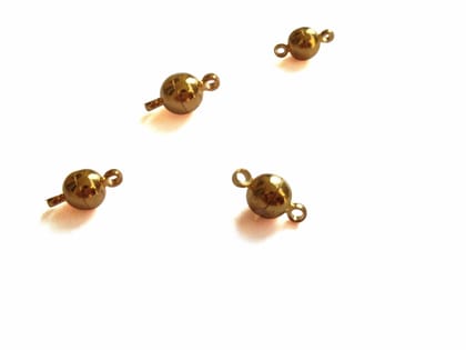 Metal Brass Magnetic Clasps (Pack of 5 pieces) 11x6mm Round Gold Color For Jewellery Making-5 Pieces