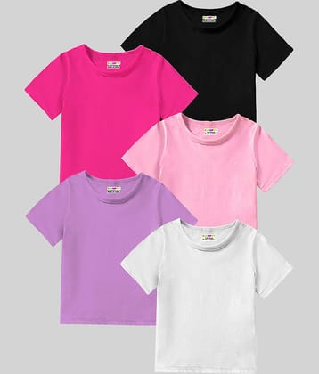 Kuchipoo Pack of 5 Girls Cotton Blend T-Shirt ( Multicolor 1 )