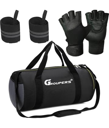 GROUPERS Polyester BLACK 25 Ltrs Gym Bag
