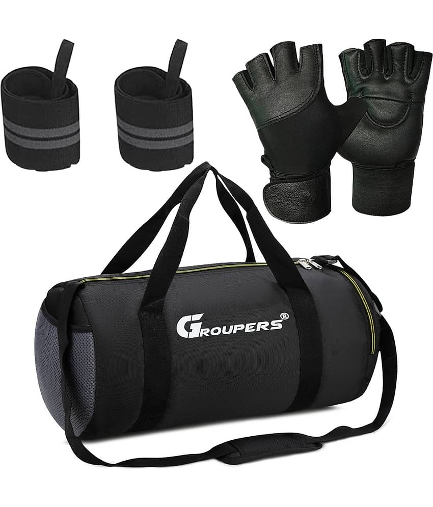 GROUPERS Polyester BLACK 25 Ltrs Gym Bag