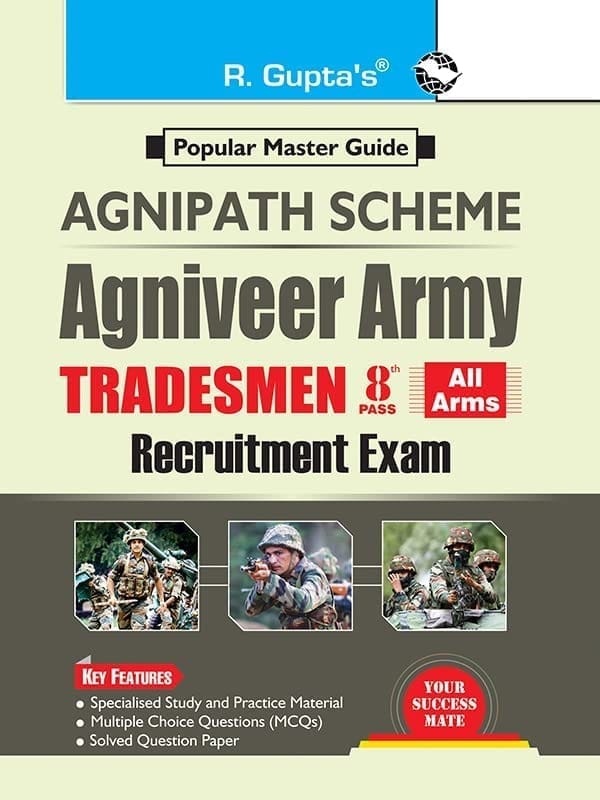 Agnipath: AGNIVEER ARMY (Tradesmen - 8th Pass) Indian Army Exam Guide [Paperback] [Sep 26, 2025] RPH Editorial Board (R-2494)