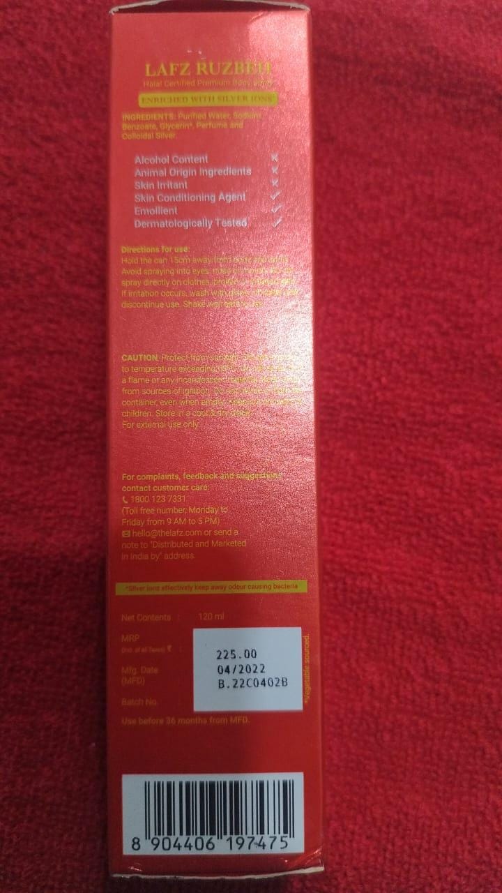 LAFZ RUZBESH SPRAY 120ML