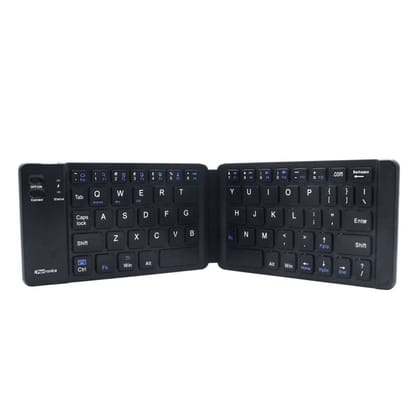 Portronics Chicklet, Foldable QWERTY Keyboard, Mini Pocket Sized, Rechargeable, BT Wireless, 1 Touch Connect for iOS, Android & Windows (Black)