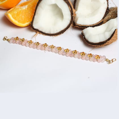 Dahalia Rose Quartz 18K Gold Plated Silver 925 Bracelet