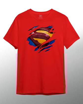 Super Man Logo T-Shirt-Small / Red