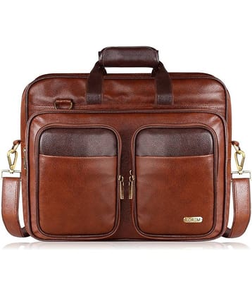 Lorem Brown Faux Leather Office Bag